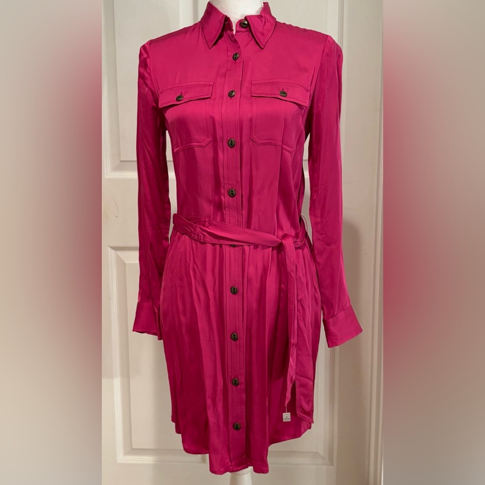 Ralph Lauren Shirt Dress Size 4P Pink Fuchsia 4 Petite New w Tags!